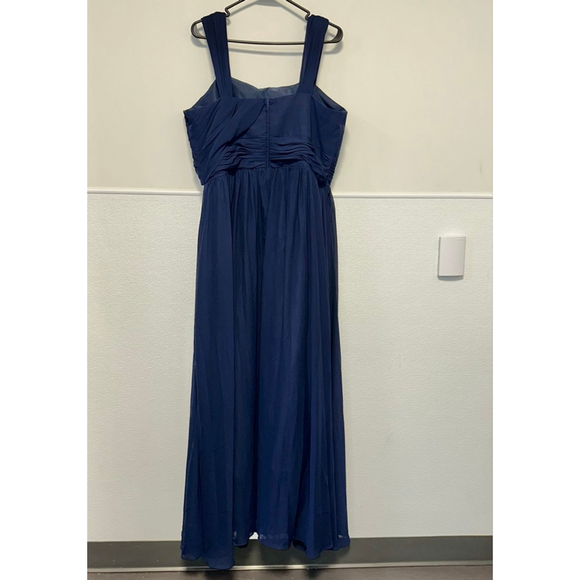 Women's Alfred Angelo Navy Maxi Dress Size 18 Wedding Formal Chiffon Prom Plus - Picture 2 of 12